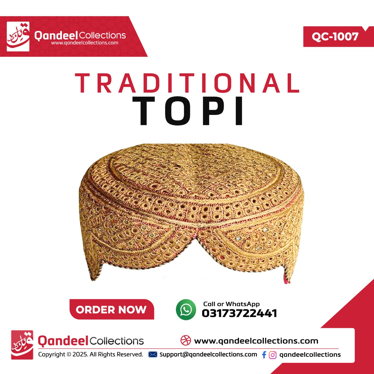 Balochi Traditional Topi - QC1007