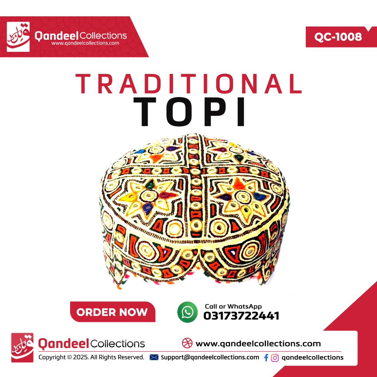 Balochi Traditional Topi - QC1008