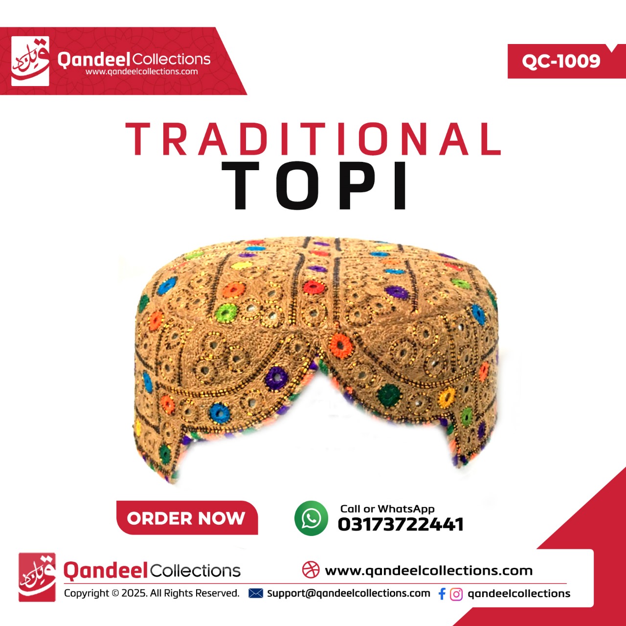Balochi Traditional Topi - QC1009